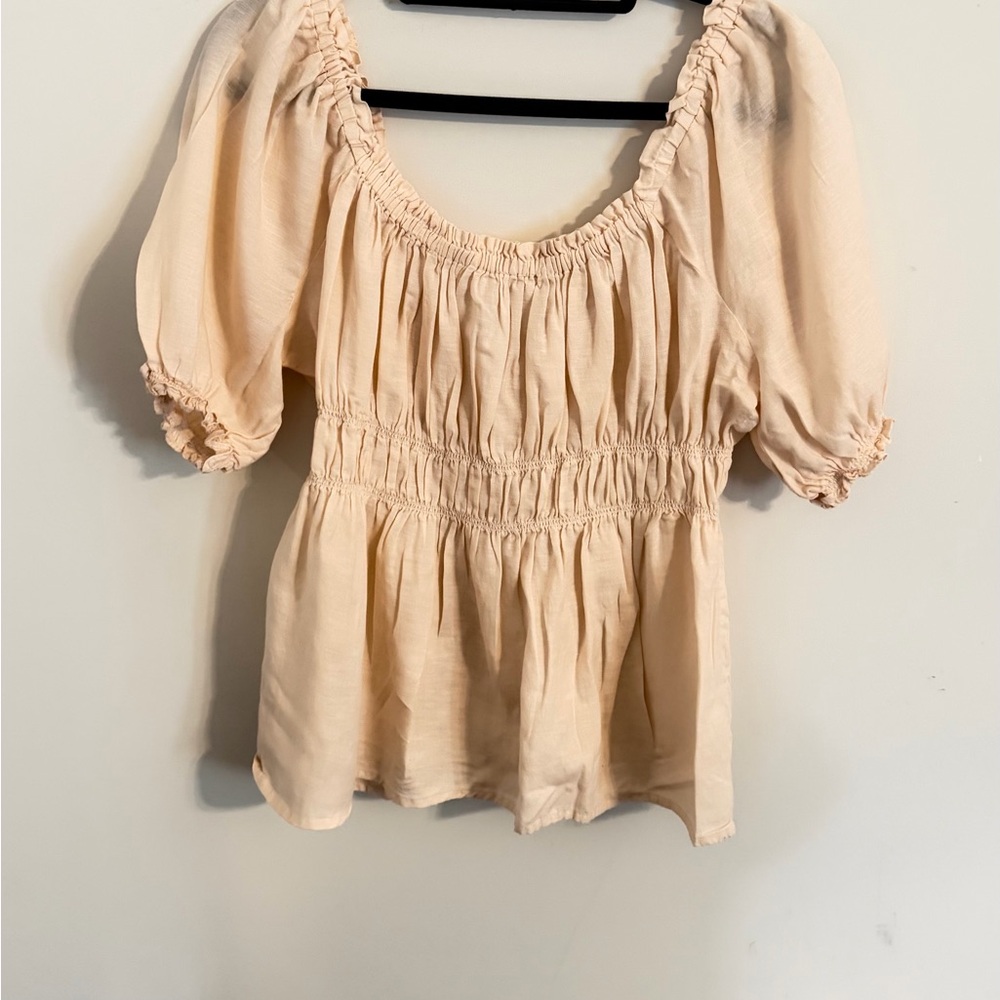 Spartina 449 Peach Ruched Blouse